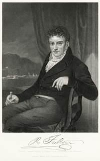 Robert Fulton (1765-1815), British-American Engineer and Inventor who is Widely Credited with the Development of the Steamboat, Seated Portrait, Steel Engraving, Portrait Gallery of Eminent Men and Wo...