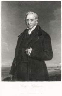 George Stephenson (1781-1848), English Engineer and Principal Inventor of the Railroad Locomotive, Three-Quarter Length Portrait, Steel Engraving, Portrait Gallery of Eminent Men and Women of Europe a...
