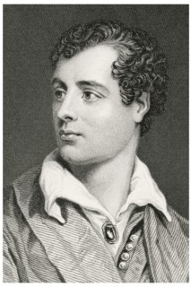 George Gordon Byron (1788-1824), Lord Byron, English Poet, Head and Shoulders Portrait, Steel Engraving, Portrait Gallery of Eminent Men and Women of Europe and America by Evert A. Duyckinck, Publishe...