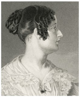 Felicia Dorothea Hemans (1793-1835), English Poet, Head and Shoulders Portrait, Steel Engraving, Portrait Gallery of Eminent Men and Women of Europe and America by Evert A. Duyckinck, Published by Hen...