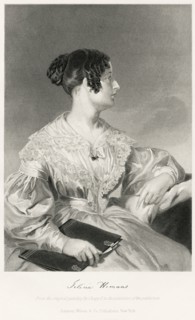 Felicia Dorothea Hemans (1793-1835), English Poet, Seated Profile Portrait, Steel Engraving, Portrait Gallery of Eminent Men and Women of Europe and America by Evert A. Duyckinck, Published by Henry J...