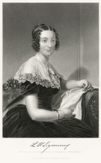 Lydia Huntley Sigourney (1791-1865), American Poet, Seated Portrait, Steel Engraving, Portrait Gallery of Eminent Men and Women of Europe and America by Evert A. Duyckinck, Published by Henry J. Johns...