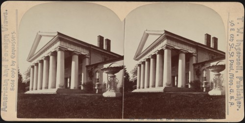 Robert E. Lee Mansion, Arlington, Virginia, USA, Stereo Card, American and Foreign Views, T.W. Ingersoll, Publishers, 1898