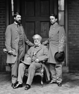 Confederate Generals Curtis Lee, Robert E. Lee and Lieutenant Colonel Walter Taylor, Richmond, Virginia, USA, Photograph by Mathew Brady, 1865