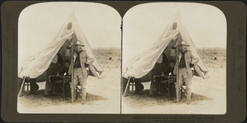 Theodore Roosevelt as a Rough-Rider at Tampa, Florida, Stereo Card, R.Y. Young for American Stereoscopic Co., 1903