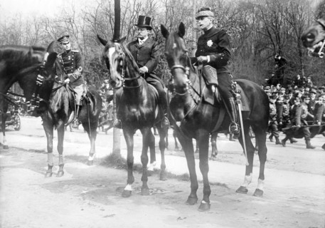 Theodore Roosevelt Riding Horse as part of Procession, Paris, France, Bain News Service, 1910