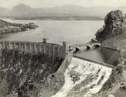 Theodore Roosevelt Dam and Lake, Arizona, USA, Photograph by McCulloch, Phoenix, Arizona, 1916