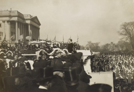 U.S. President Theodore Roosevelt Addressing crowd at his Inauguration, Washington, D.C., USA, March 4, 1905