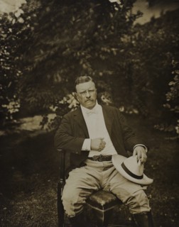 Theodore Roosevelt (1858-1919), 26th President of the United States 1901-09, Three-quarter Length Seated Portrait Outdoor, July 1903