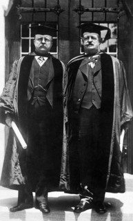 Former U.S. President Theodore Roosevelt and Russell J. Coles after Receiving the Degree of Doctor of Science,  Trinity College, Hartford, Connecticut, USA, June 17, 1918