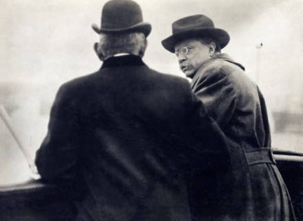 Former U.S. President Theodore Roosevelt, half-length Portrait with Richelieu, Head of Norwegian Merchant Marines, on Board Queen Maud, during Voyage from Elsinore to Copenhagen, American Press Associ...