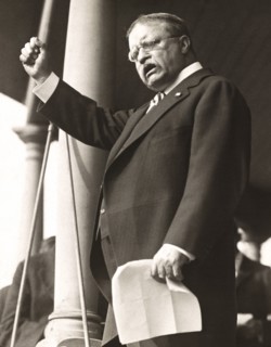 Theodore Roosevelt Addressing Volunteer Workers for the Third Liberty Loan, Sagamore Hill, Cove Neck, New York, USA, April 2, 1918