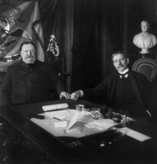 U.S. Secretary of War William Howard Taft with Elihu Root, Photograph by Barnett McFee Clinedinst, 1904