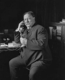 William Howard Taft Receiving Telephone Call from U.S. President Theodore Roosevelt informing him that he had been nominated as Republican Candidate for U.S. President, Photograph by George W. Harris,...