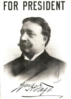 For President, William Howard Taft, Head and Shoulders Portrait, Presidential Campaign Poster, Walker Lith. & Pub. Co., 1908