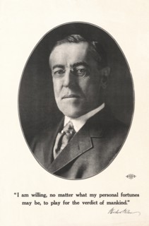 U.S. President Woodrow Wilson, Head and Shoulders Portrait, Presidential Re-Election Campaign Poster, Harris & Ewing, 1916