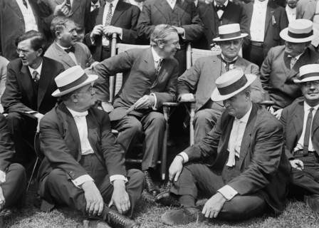 Democratic Presidential Nominee, New Jersey Governor Woodrow Wilson (sitting center left) Speaking with James Beauchamp Clark, Speaker of the U.S. House of Representatives and other fellow Democratic ...