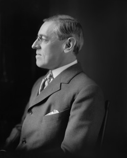 Woodrow Wilson (1856-1924) 28th President of the United States 1913-1921, Half-Length Profile Portrait, Photograph by Harris & Ewing, 1913-1917