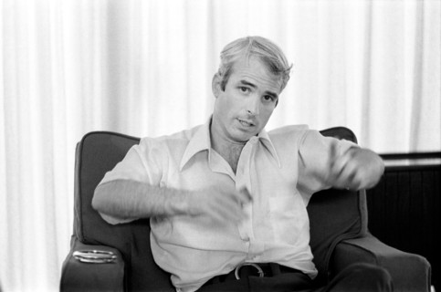 Interview with Lt. Commander John S. McCain, Vietnam POW, photograph by Thomas J. O'Halloran, April 1973