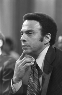 Andrew Young, U.S. Ambassador to the United Nations, head-and-shoulders portrait, during Meeting for the Subcommittee on African Affairs of the Senate Committee on Foreign Relations, Washington, D.C.,...