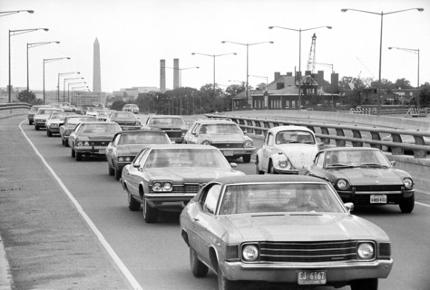 Highway Traffic during Bus Strike, Washington, D.C., USA, photograph by Thomas J. O'Halloran, May 1974