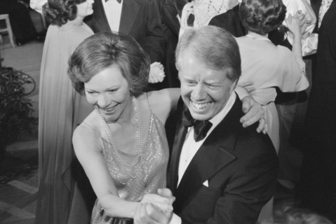 U.S. President Jimmy Carter and First Lady Rosalynn Carter dance at a White House Congressional Ball, Washington, D.C., USA, photograph by Marion S. Trikosko, December 13, 1978