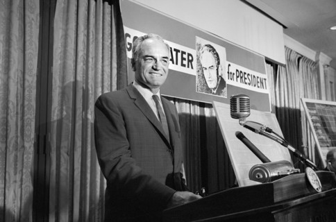 Republican Presidential Candidate Barry Goldwater, U.S. Senator from Arizona, on Night of New Hampshire Primary, photograph by Marion S. Trikosko, March 10, 1964