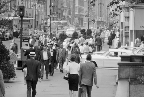 Street Scene, Mid-Town Manhattan, New York City, New York, USA, photograph by Thomas J. O'Halloran, August 1964