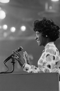 Democratic U.S. Congresswoman Shirley Chisholm at Podium during Third Session of Democratic National Convention, Miami, Florida, USA, photograph by Warren K. Leffler, July 12, 1972