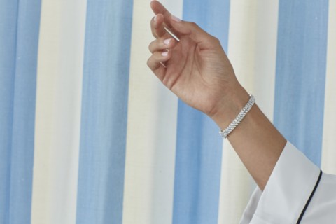 Woman Wearing Diamond Bracelet
