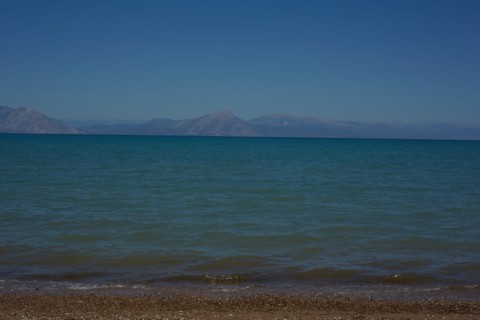 Beach and Mountains, Patras, Greece