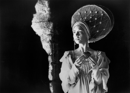 Deborah Fallender, on-set of the British Fantasy Film, "Jabberwocky", Python Films, Umbrella Films, Columbia-Warner Distributors, 1977