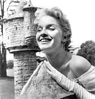 Shirley Eaton, on-set of the Film, "Three Men in a Boat", Romulus Films, 1956