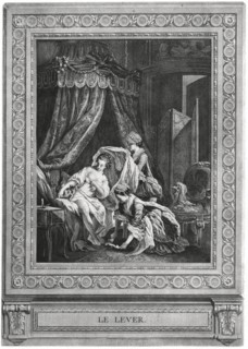 Le Lever, etching by Jean Massard (1740–1822) after Painting by Pierre Antoine Baudouin (1723-69), 1771