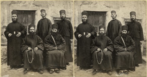 Sinai, Convent of Sinai, Abbot and Monks, Photographed & Published by Frank M Good, London, Good’s Eastern Series No 12, Stereo Card, 1860's