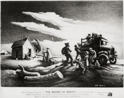 Publicity Poster for the Film, "The Grapes of Wrath", Illustration by Thomas Hart Benton, 20th Century-Fox, 1940