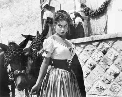 Sophia Loren, on-set of the Film, "The Miller's Beautiful Wife" (Italian: La Bella Mugnaia), Ponti-De Laurentiis Cinematografica, Titanus, 1955