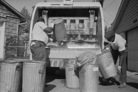men, workers, occupations, sanitation, garbage, historical,