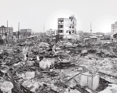 bombing, destruction, Tokyo, Japan, World War II, historical,