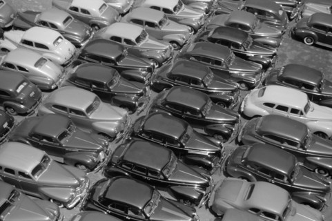 High Angle View of Cars in Parking Lot