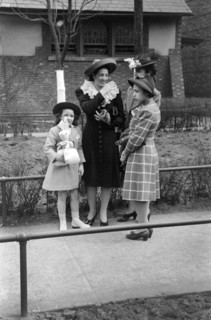 Group of People talking in Front of Church