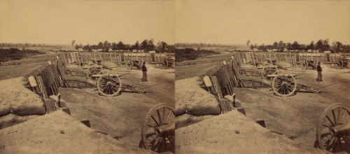 Fortifications and Weapons in a former Confederate Fort now occupied by Union Forces after Occupation of Atlanta