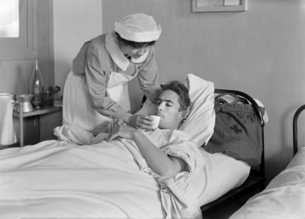American Soldier drinking Cup of Cold Water at American Military Hospital No. 1