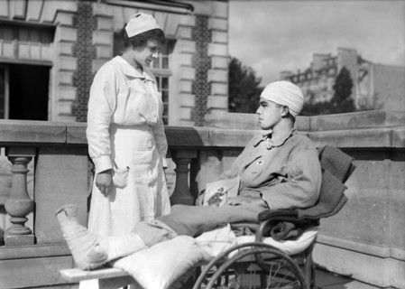American Nurse and injured Soldier at American Military Hospital No. 1