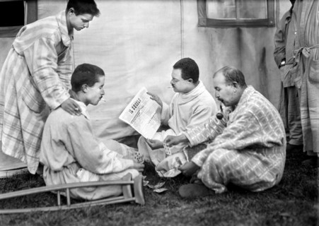 Group of wounded Italian Soldiers being cared for in American Hospital No 5