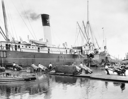Loading Steamer during High Water