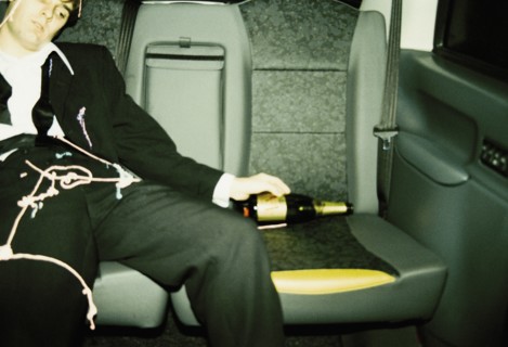 Drunk Young Adult Man in Car