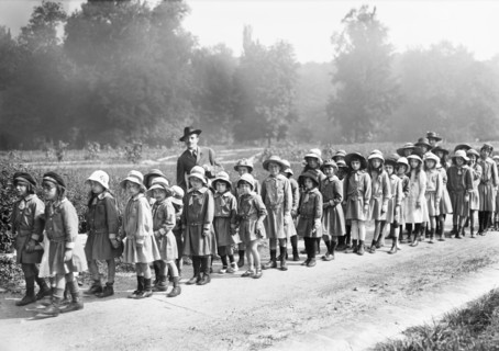 Refugee Children going to Mass on Assumption Day at Grand Val