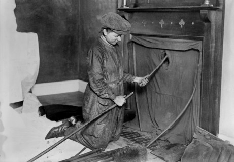 Woman Chimney Sweep during World War I