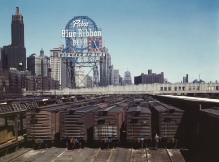 General view of part of South Water Street Illinois Central Railroad Freight Terminal